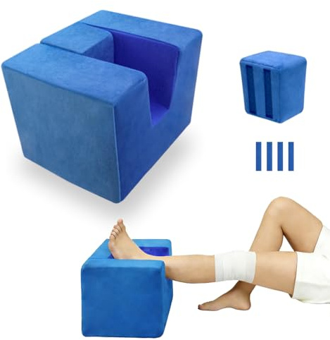 Knee Replacement Pillow, Knee Hip Replacement Surgery Recovery Aids, High Density Cushion for Post-Op Support, Stabilizing The Leg Position During Rest, Elevation Pillows for Leg After Surgery (Blue)