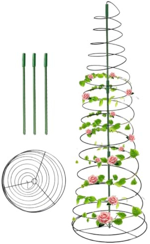 Entrenador en espiral de jardín | Poste en espiral impermeable | Torre de celosía al aire libre para enredaderas | para tomates, clemátides, enredaderas, flores, guisantes, alféizar de ventana
