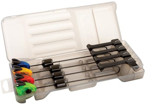 Fox MK3 Swinger 4 Rod Set - 4 Karpfenbissanzeiger zum Karpfenangeln, Einhängebissanzeiger, Bissanzeiger für Karpfen