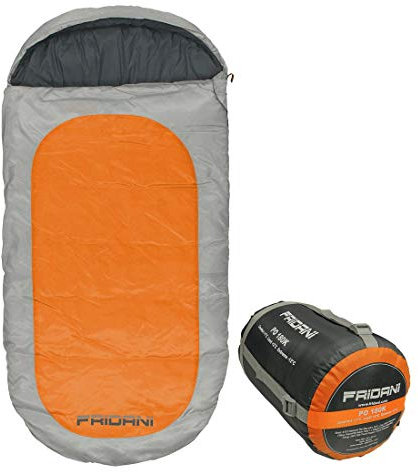 Fridani Kinderschlafsack PO 180x90cm XXL Deckenschlafsack -12°C Orange warm wasserabweisend waschbar