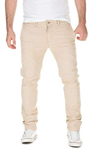 WOTEGA - Herren Chinohose 140 - Chino Hose Slim Fit - Baumwoll Chinojeans, Beige (beige 14926), W30/L34