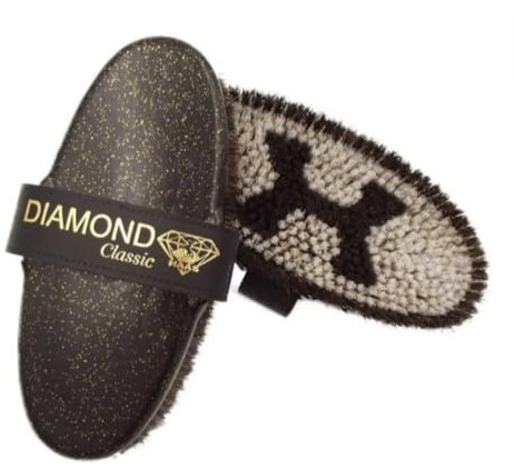 Haas Diamond Classic Rosshaar - Kardätsche mit goldfarbenem Glitter aus schwarz