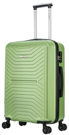 FLYMAX 24 Medium Suitcase 4 Wheel Lightweight Luggage Hard Shell ABS Travel Case Hold Check in Fits 15kg - 20kg Medium Size + 3 Digit Lock + Telescopic Handle 67 Litre Capacity