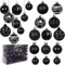 Ywlake Weihnachtskugel Ornamente Set für Weihnachtsbaum, 100-pcs Dekorationen Bruchfeste für Neujahrsparty Hochzeit Feiertag Weihnachtsdekoration (schwarz)