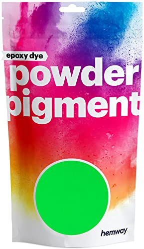 Hemway Epoxy Dye Powder Pigment UV Fluorescent Neon Bright Green Powder 50g | Mica Pigment for Resin, Epoxy, Polyurethane Paint, Jewellery & Resin Floors, Colour Enhancement