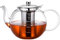 Zpose Teekanne Glas 1,2 Liter – Teekanne mit Siebeinsatz Hitzebeständig herausnehmbaren Edelstahl Filter Sieb, Glasteekanne mit Teesieb & großer Griff, Ideal zur Zubereitung von Losen Tees, Teapot