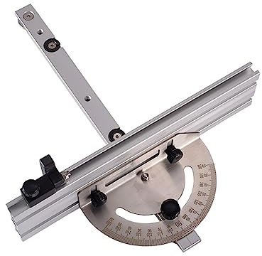perfk Jauge à Onglets De à Table, Guide De Coupe En Aluminium Davec Butées D'angle Multiples, Deux Côtés Sont Réglables à 60 Degrés, Pour Sciage, Rabotage Et Découpe De Bois, 250mm