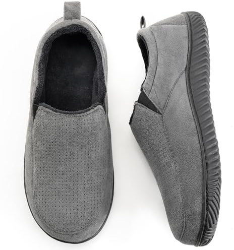 RockDove Men's Breathable Mesh Slipper with Nonslip Sole | Breathable Mesh Upper, Memory Foam Comfort, Indoor & Outdoor Wear, Moisture-Wicking Terry Lining, Non-Slip Sole, Washable