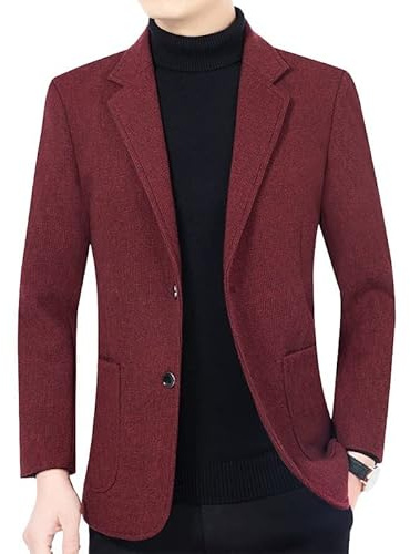 LIUYUYOUGO Blazer Uomo,Giacca in Tweed da Uomo Giacca Sportiva Casual Blazer A 2 Bottoni vestibilità Slim A Quadri Giacca da Abito alla Moda in Misto Lana Blazer da Uomo Classico Business Smoking G