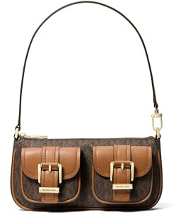 Michael Kors Women's Zoe Small Convertible Pouchette, Gold-Tone Hardware/Brown/Acorn