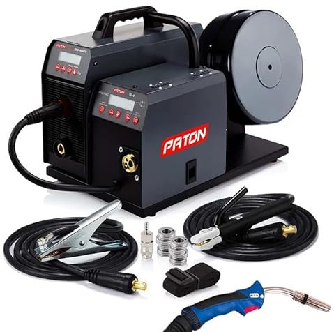 PATON ProMIG-350-15-4-400V 350A professionell MIG 3-i-1 svets, 400V, trådmatning 15-4, 4-hjulssystem, digital invertersvets, professionell MIG-svets