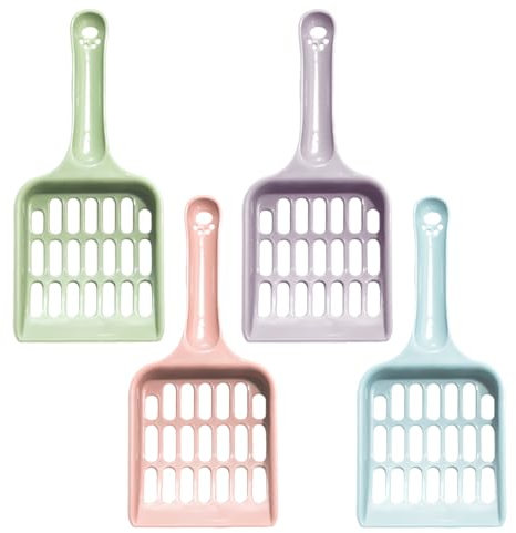 BIFHIG 4 Stücke Katzenstreu Schaufel, Plastikkatze KOT Schaufel, Gitterkatze Schaufel, Haustierreinigungsmittel.