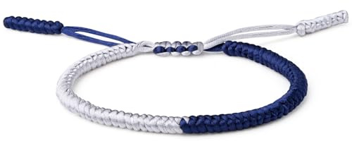 XIANNVXI Pulsera trenzada para hombre, pulsera para mujer, surfista, tejido tibetano, pulsera de la suerte hecha a mano, pulseras ajustables para hombres, tela