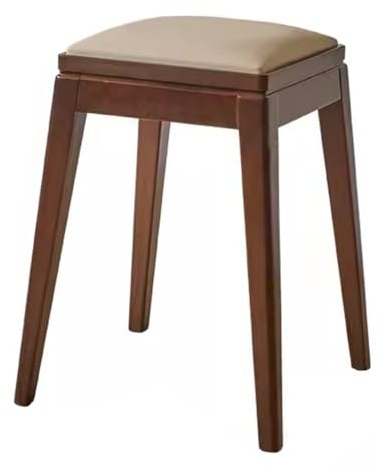 Silla de maquillaje de madera, taburete apilable para entrada, comedor y dormitorio, asiento cosmético corto para sala de estar