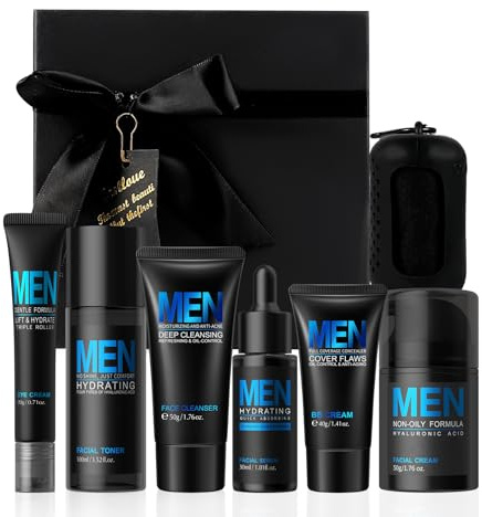 BeauBase Set Cuidado Facial Hombre, 7 piezas Skincare Set Men