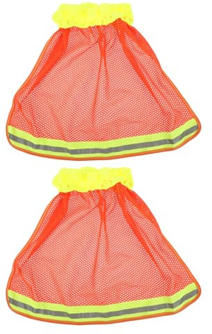 KAILIKETIY Cubierta de Casco de Malla Reflectante 2 Piezas, Protector Solar para Cuello en Color Naranja Fluorescente, Transpirable y Ligera para Uso en Construcción y Seguridad Laboral