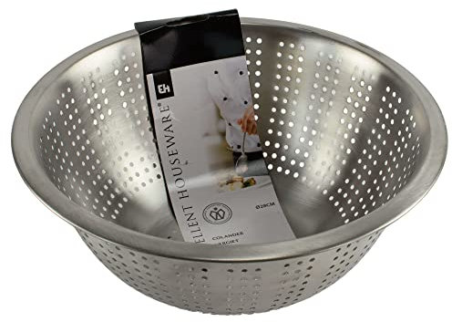 Sieb Edelstahl Abtropfsieb Siebschüssel Seiher 28cm Nudel Salat Obst Gemüse