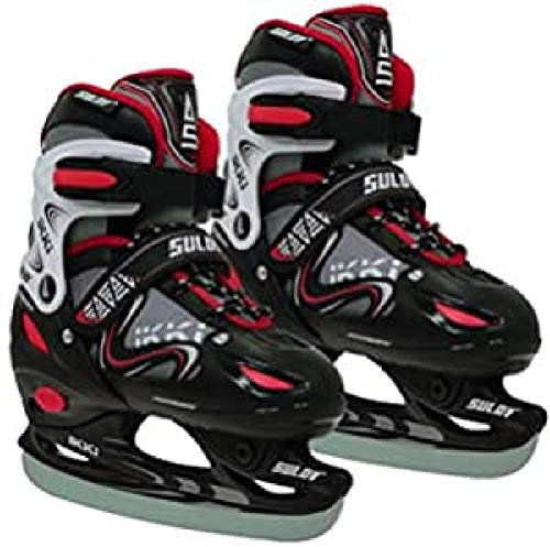 SULOV Boy's Ice Skate Ikki, Size- Small, Color- Black/Red