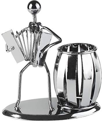 Larcele Jahrgang Metall Bleistift, Pinsel, Stiftehalter Kleiner Musiker Schreibtisch Organisator TRBT-01 (Akkordeon)