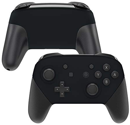 eXtremeRate Svart Skal och Bakplatta för Nintendo Switch Pro Controller, Glansigt DIY Byte Skal Fodral för Nintendo Switch Pro - Controller Ingår INTE