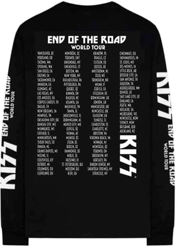 KISS T Shirt End of The Road Tour Band Logo offiziell Unisex Schwarz Long Sleeve M