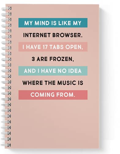 Gotcha Covered Notebooks Softcover Internet Browser 5.5 x 8.5 Humorous Spiral Notebook/Journal, 120 Daily Planner Pages, Durable Gloss Laminated Cover, White Wire-o Spiral. Made in the USA