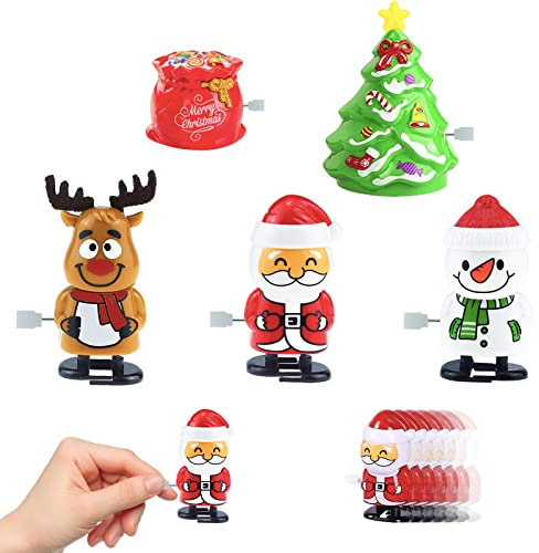 5 Stücke Kinder Aufziehspielzeug Wind Up Rentier Weihnachtsbaum Schneemann Weihnachtsmann Figur Uhrwerk Spielzeug Aufziehfigur Weihnachten Deko Figuren Geschenk für Baby Kinder Lustiges Spielzeug