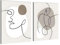 LXTOPN Abstrakt Poster Set, Line Art Bilder, 2er Wandkunst Malerei Bild - Bereit Zum Aufhängen - Beige Bilder mit Rahmen fur Wohnzimmer Schlafzimmer