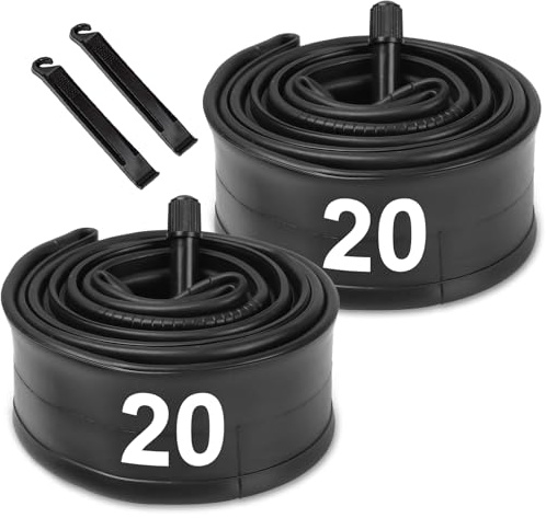 20 Inch Bike Inner Tube: Hycline 2-Pack Bicycle Inner Tubes Compatible for 20 Inch x 1.75/1.95/2.10/2.125 Bike Tire, Mountain Bike Inner Tube with Schrader Valve, 2PCS Levers