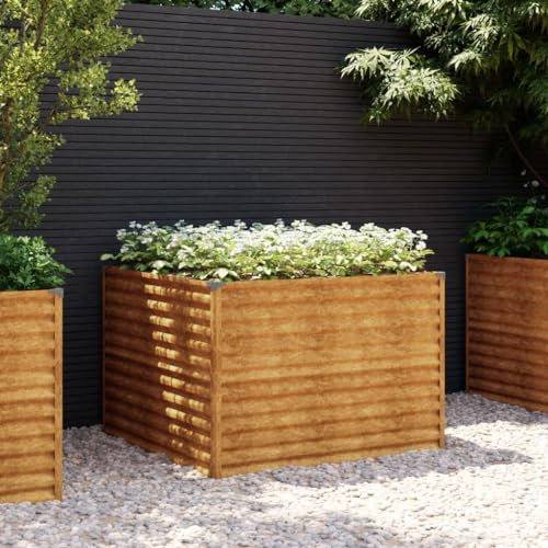 AUUIJKJF Home Outdoor OthersGarden Hochbeet, 100 x 100 x 69 cm, Cortenstahl