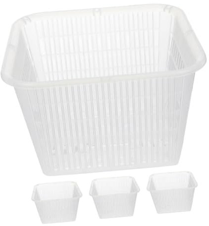 MERRYHAPY Lot De 4 Pots En Filet Hydroponiques Pour Culture Hors-sol, Paniers Plastique Épais Et Respirants, Godets Carrés 10x10 Cm Pour Orchidées Et Jardin, Facilite L’enracinement Et Économise L’eau