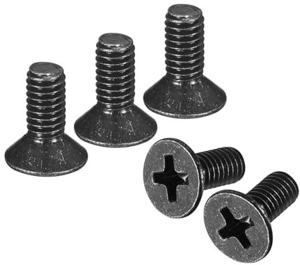 sourcing map 25 Pcs M4-0.7x10 Machine Screws Phillips Pan Cross Head Screws Fasteners Bolts 304 Stainless Steel Black for Wall Socket,House Repairs