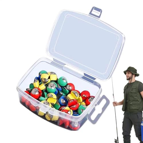 Delade bly, fiskebly kit | set med färgglada fiskebly | 50x drop shot bly-set, bärbart fisketillbehör för män och kvinnor