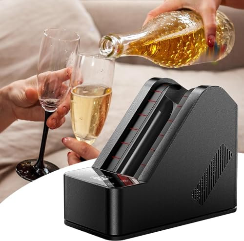 moupeaktain Decantador De Vino Eléctrico Portátil De 12V para Botellas De Vino Tinto Y Blanco (0℃-20℃), Capacidad para Una Sola Botella De 750ml, Cuerpo De Acero Inoxidable, Ideal para Fiestas