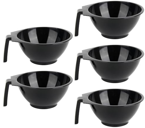 Pzuryhg Boles Para Tinte | Tazón para Tinte de Coloración de Cabello de Salón 5 Piezas - Juego Apilable para Principiantes y Profesionales de la Peluquería