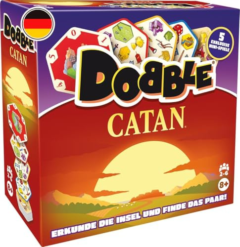 Asmodee, Dobble Catan, Zygomatic, Familienspiel, 2-6 Spieler, 8+ Jahre, 15 Minuten, Deutsch