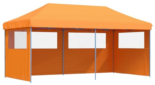 vidaXL Tenda Party Arancione 292 x 580 x 315 cm Tessuto Oxford, Giardino e terrazza, tendone Moderno, Gazebo per Eventi, Gazebo Pieghevole, Padiglione all'aperto, Ombra per Festival, rifugio temporan