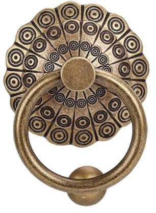YUSSEQDD Metallgrindhandtag Antik dörrbeslag Vintage ring Enkel installation Trädgårds- och heminredning Funktioner med skruvstång och snygg ringhandtag Möbeldörr Heminredning