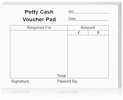 100 Sheets Petty Cash Voucher Petty Cash Book Cash Slips Cash Receipt Book Pad 125x101mm for Small Business 80gsm White
