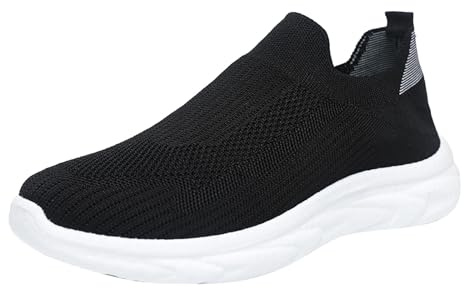 Chaussures basses d'été pieds nus pour femme - Baskets sans lacets - Chaussures à enfiler en maille stretch - Chaussures de loisirs respirantes - Semelles douces - Chaussures de jogging - Chaussures