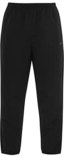 Slazenger herr stängda fåll vävda byxor joggingbyxor joggingbyxor träningsbyxor Svart XXL
