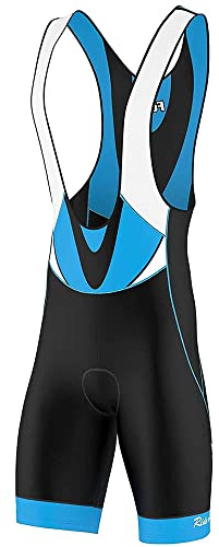 FDX Cycling Bib Shorts Men's 4D Padded Bike Shorts with Pocket Blue M