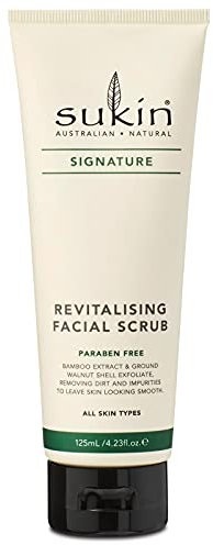 Sukin Australian Natural revitalisierendes Gesichtspeeling, peelt die Haut und entfernt Unreinheiten, mit Bambus und Walnussschalen, Aloe Vera, vegan