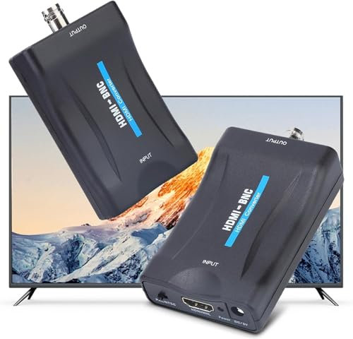 Ldafava Coax To Hdmi Adapter BNC To HDMI Converter, Composite Video and 3.5Mm Audio Signal Converter Adapter 480I 576I Support for Ntsc,Pal,for Vhs Recording,Video Players