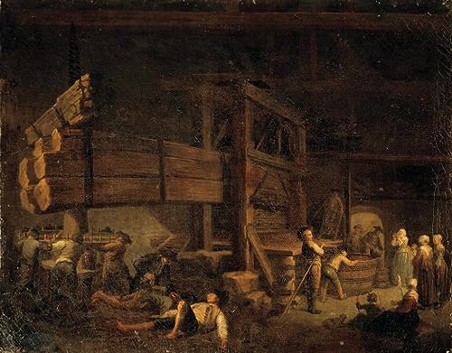 DLZJYIQV Célèbre Reproduction de l'affiche Peinture d'art Mural Vinification Pressurage en Vermenton Pressoir collé en Bourgogne Peinture d'Étienne collé Affiche Artistique 60x90cm