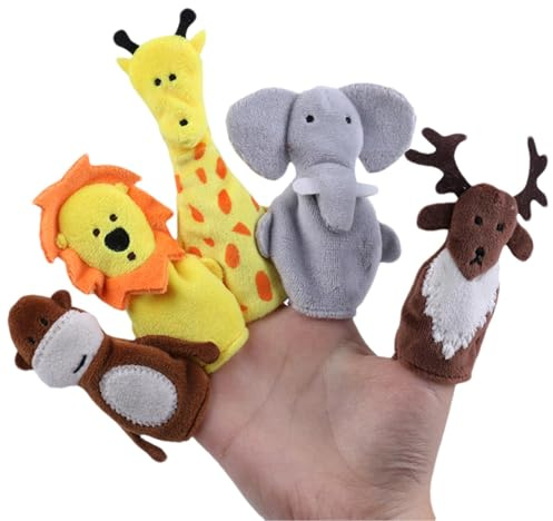 Títeres de dedos para niños pequeños | Títeres con dedos de animales del bosque, 5 piezas, títeres de dedos de peluche de estilo animal lindo para, espectáculos, recreos, escuelas