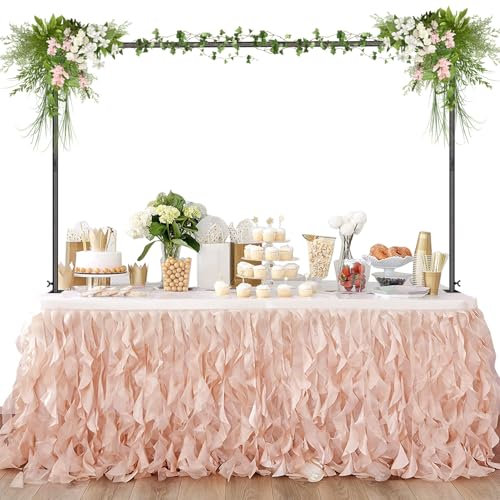 Fiita Metallo Asta Regolabile in Metallo per Tavolo, Arco da Tavolo Regolabile con Morsetti 73CM-140CM Altezza 120CM-250CM Lunghezza, Decorazione per Natale, Matrimonio, Compleanno, Feste