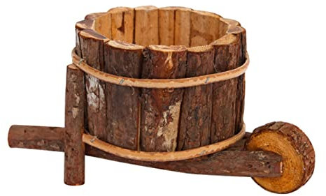 ibasenice Pot De Fleurs Bois Plante Pot Décorative Brouette Jardinière pour Petites Plantes Ou Artificielles