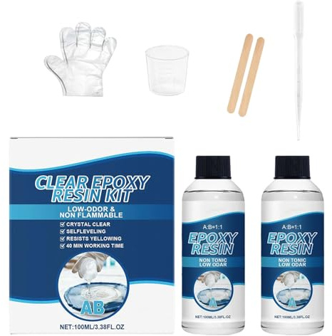 Epoxiharts set, UV-skydd högelastiskt verktyg – pysselset för epoxiharts och pysselprojekt – för nybörjare, vänner, män, kvinnor, smyckesformer, underlägg, bordsskivor,