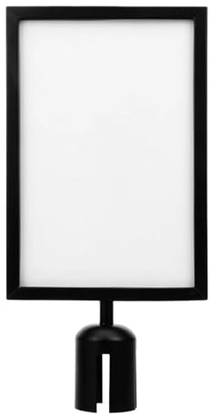 Iejiacl 2/6pcs Vertical Stanchion Sign Holder Portrait Frame Isolation Column Poster Display Crowd Control Queue Barrier(Black,6pcs)